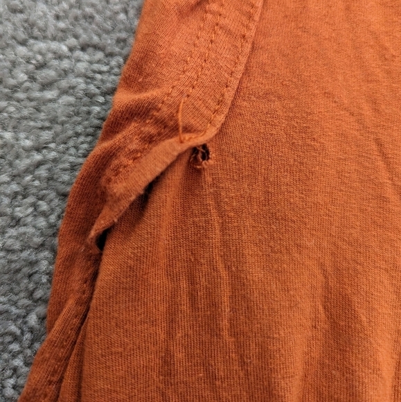 Old Navy long sleeve accent lace neck orange blouse size Medium - Picture 5 of 9